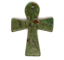 R. M. ékszer Átfúrt medál Jáde afrikai kereszt 40x50mm (021227)