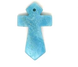 R. M. ékszer Átfúrt medál Amazonit szögletes kereszt 25x40mm (021188)