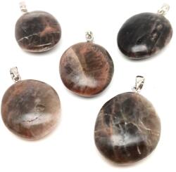 R. M. ékszer Lencse medál Holdkő fekete AA (MDG) (020854)