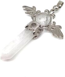 R. M. ékszer Csúcs medál fém szárny Hegyikristály 4x5cm (021822)