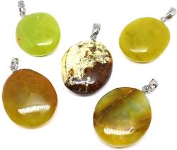 R. M. ékszer Lencse medál Opál zöld AA (MDG) (020850)