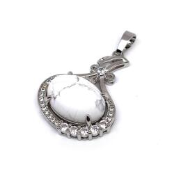 R. M. ékszer Ovális medál fém str Howlit 2, 5x3cm (021677)