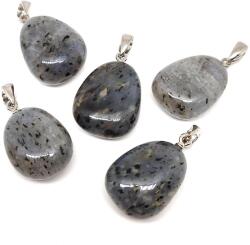 R. M. ékszer 20/25mm Kvarc kék pöttyös csepp medál (056600)