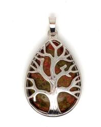 R. M. ékszer Felezett csepp medál fa Unakit 25x35mm (021772)