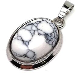 R. M. ékszer Ovális medál fém Howlit utánzat 1, 5x2cm (020573)