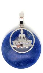 R. M. ékszer Fánk medál ülő buddha Kék kvarc 3cm (020860)