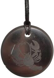 R. M. ékszer Shungit medál gravírozott rák 30mm (024627)