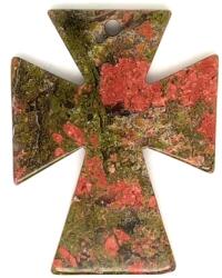 R. M. ékszer Átfúrt medál Unakit kereszt 40x50mm (021223)