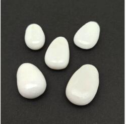 R. M. ékszer Átfúrt Jáde fehér tejszín hőkezelt csepp medál (020867)