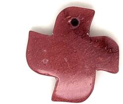 R. M. ékszer Átfúrt medál Jáspis mookait kereszt 30x30mm (021189)