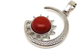 R. M. ékszer Hold nap medál fémmel Jáspis vörös 25mm (021068)