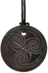 R. M. ékszer Shungit medál spirál gravírozott 30mm (024577)