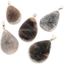 R. M. ékszer Felezett csepp medál Holdkő fek 2, 5x3, 5-4cm (MDG) (021137)