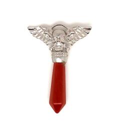 R. M. ékszer Koponya szárnyas medál fém jáspis 4, 5cm (020968)