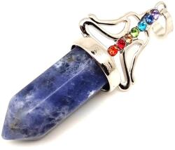 R. M. ékszer Csúcs medál fém buddha Szodalit 12x60mm (021168)