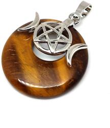 R. M. ékszer Fánk medál istennő Tigrisszem 3cm (021691)