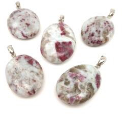 R. M. ékszer Lencse medál Rubellit kvarc AA (MDG) (020851)