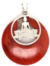 R. M. ékszer Fánk medál ülő buddha Jáspis vörös 3cm (021423)