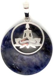 R. M. ékszer Fánk medál ülő buddha Szodalit 3cm (020725)