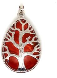 R. M. ékszer Felezett csepp medál fa jáspis vörös 25x35mm (021482)