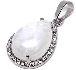 R. M. ékszer Csepp medál fém str Hegyikristály 17x25mm (021730)