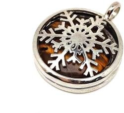 R. M. ékszer Kör medál fém hópehely tigrisszem 2, 5cm (020951)