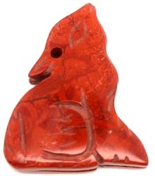 R. M. ékszer Ásvány medálok Átfúrt medál jáspis vörös farkas 35x42mm (021290)
