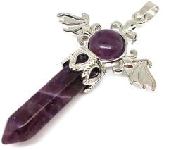 R. M. ékszer Csúcs medál fém szárny Ametiszt 4x5cm (021821)