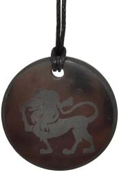 R. M. ékszer Shungit medál gravírozott oroszlán 30mm (024628)