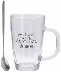 EXCELLENT Latte Macchiato poharak kanállal 4 darabos KO-YE7100310 szettben