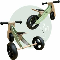 Free2Move Bicicleta/tricicleta fara pedale, Free2Move, Din lemn, 2 in 1, Functie de bicicleta echilibru, Scaun reglabil, Roti ajustabil (39623)