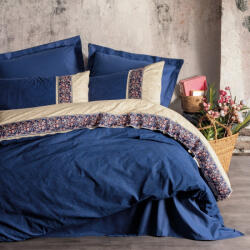 Cotton Box Lenjerie de pat ranforce, doua persoane, bumbac 100%, Cotton Box, Folk Art - Rayen - Dark Blue Lenjerie de pat