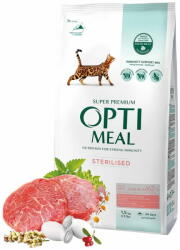 Optimeal szárazeledel sterilizált macskáknak marhahússal és cirokkal 1, 5 kg