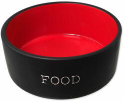 Dog Fantasy kerámia tál FOOD fekete/piros 16x6, 5cm, 850ml