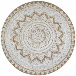vidaXL kör alakú, fonott juta szőnyeg nyomott mintával 150 cm 245341