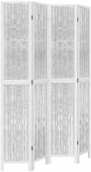 vidaXL 4 paneles fehér tömör császárfa térelválasztó 358676