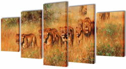  Vidaxl Nyomtatott vászon falikép szett oroszlánok 100 x 50 cm 241586