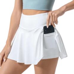  VIVVA® Skort, (fehér) rövidnadrág és női szoknya egyben, L/XL méretű magasderekú nyári szoknya | SKORTIFY