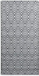  Vidaxl fekete-fehér PP kültéri szőnyeg 190 x 290 cm 310431