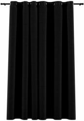  Vidaxl fekete vászonhatású sötétítőfüggöny fűzőkarikával 290 x 245 cm 321155