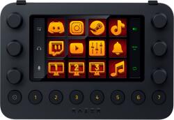 Razer Controler Razer Stream, punte de control all-in-one pentru streaming, 12 taste haptice, 6 cadrane analogice tactile, ecran LCD pe 2 laturi, 8 butoane multifunctionale, cablu USB-A la USB-C de 2 metri 