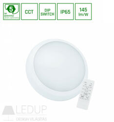 spectrumLED Nymphea City Pro 2 18/24w Cct 230v 120deg Ip65 Ik08 Fi320x80mm White Round, Sensor + Remote, 5y Warranty (sli031039cct_pw_sensor)