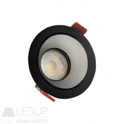 spectrumLED Fiale Comfort Anti - Glare Gu10 250v Ip20 Fi85x50mm Black Round, Reflector Silver, Adjustable (slip001020)