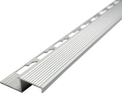 VIARPROFIL Szögletes Beépíthető Lépcső Profil Eloxált Alumínium 10mmx2, 5m Ezüst