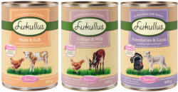 Lukullus 6x400g Lukullus Junior Vegyes nedves kutyatáp próbacsomag Mix 2. (3x szárnyas & vad, 3x csirke & borjú) 10% árengedménnyel