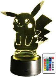 ZAXER 3D LED éjszakai lámpa gyerekeknek, távirányító, színváltó, pokemon Pikachu (ledpikacu)