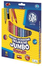 Astra Színes ceruza ASTRA jumbo háromszögletű hegyezővel 18 színű