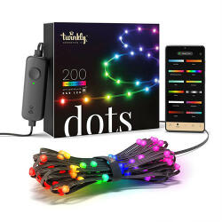 Twinkly Karácsonyi okos dekorfény, 200db LED, RGB szín, 10m, programozható, Twinkly