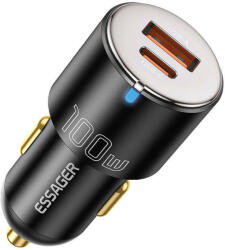  Car Charger USB-A+USB-C 100W Essager (black)