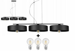 Glimex Függőlámpa étkezőbe fekete fém búrával | Loft - Industrial | Glimex Lavor Large 3xE27 GOL78C (GOL78C)